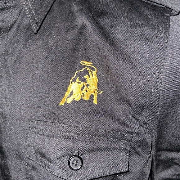 Lamborghini Replica Black Crew Shirts Short Sleeve Button Down - Picture 2 of 5
